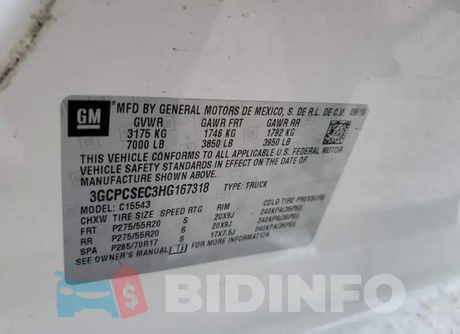 3GCPCSEC3HG167318 Photo# 12