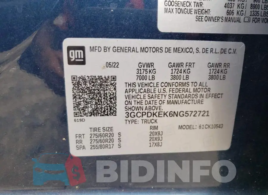 3GCPDKEK6NG572721 Photo# 12