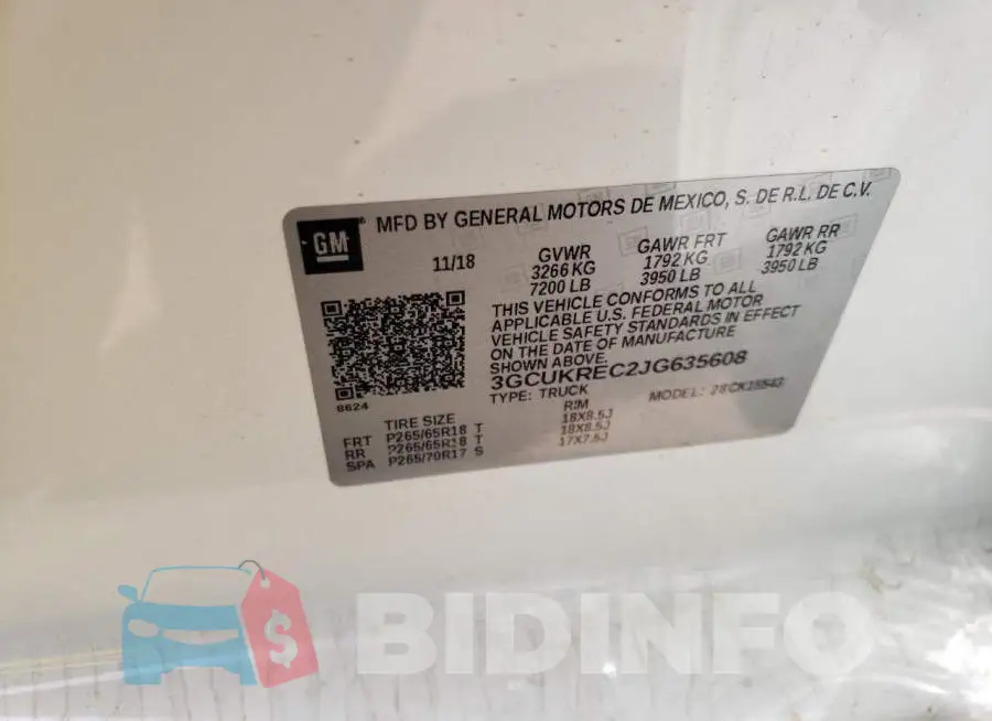 3GCUKREC2JG635608 Photo# 12