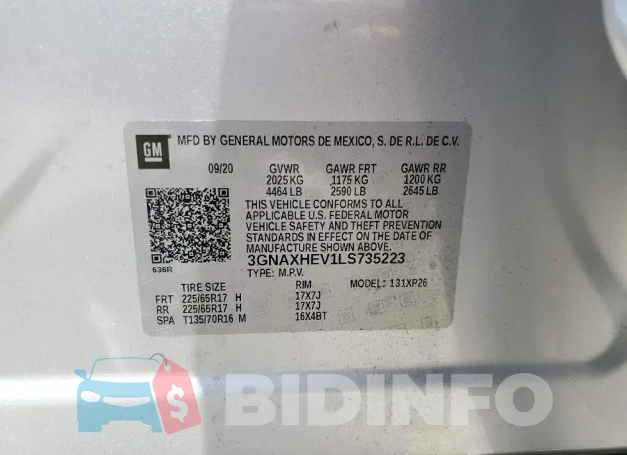 3GNAXHEV1LS735223 Photo# 12