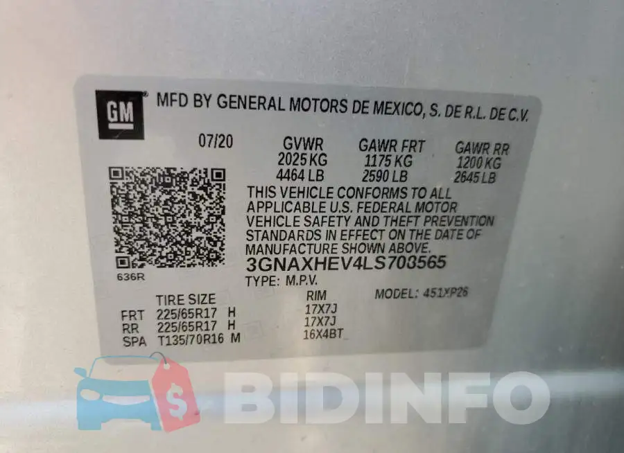 3GNAXHEV4LS708565 Photo# 13