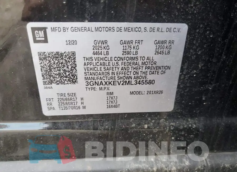 3GNAXKEV2ML345580 Photo# 13