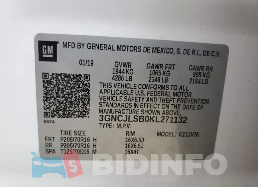 3GNCJLSB0KL271132 Photo# 12