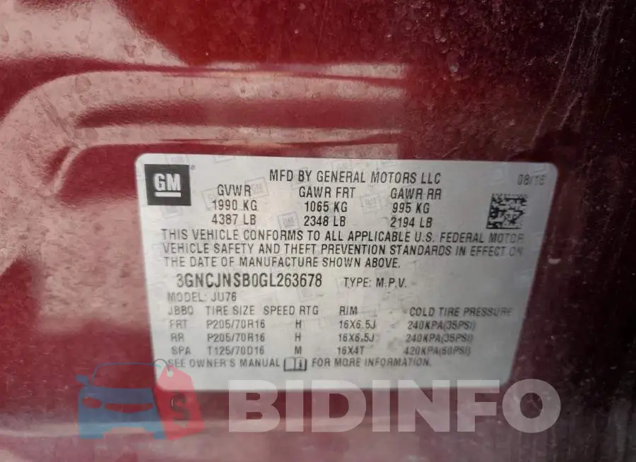 3GNCJNSB0GL263678 Photo# 14