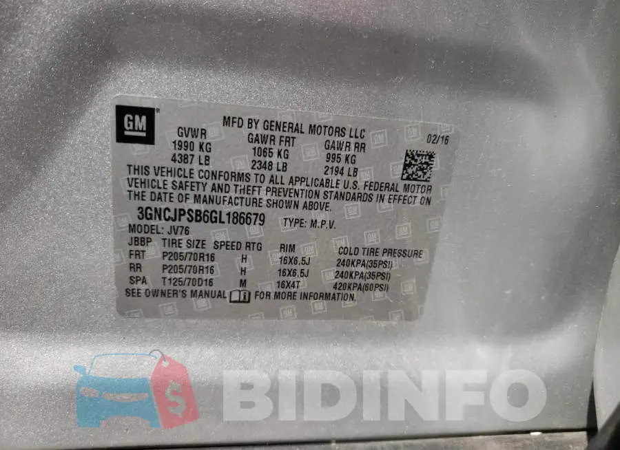 3GNCJPSB6GL186679 Photo# 13