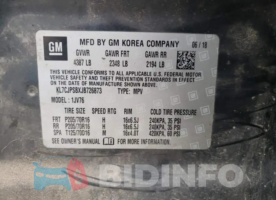 KL7CJPSBXJB726873 Photo# 12