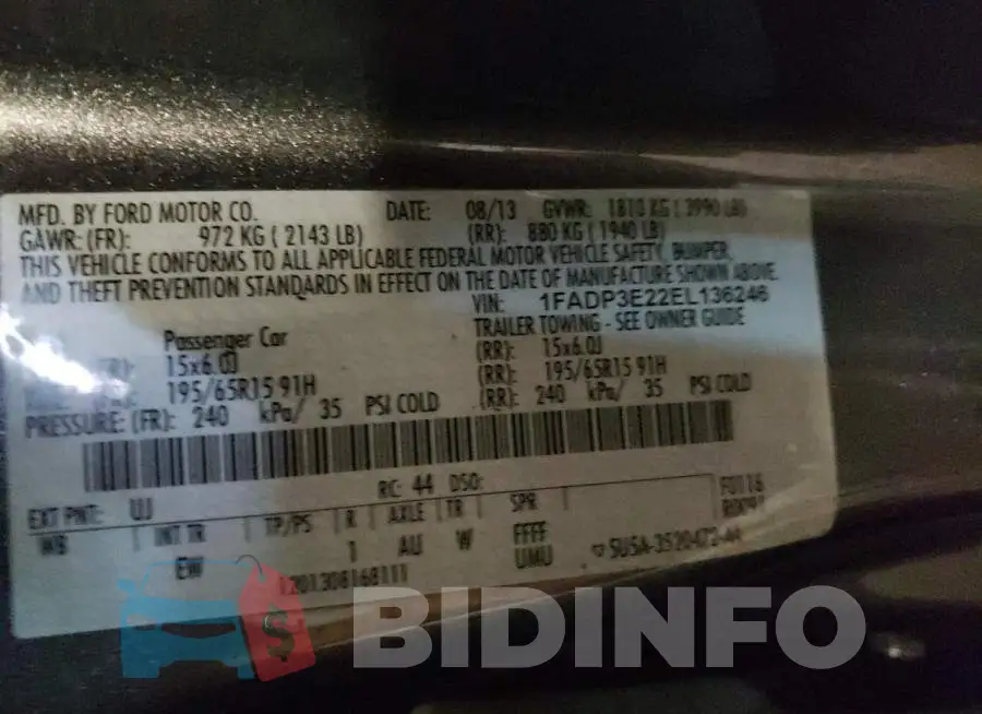 1FADP3E22EL136246 Photo# 12