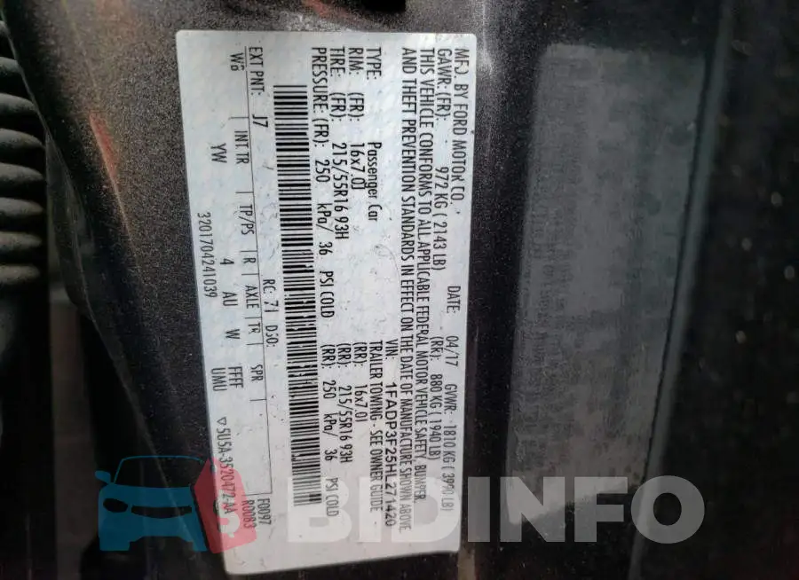 1FADP3F25HL271420 Photo# 13