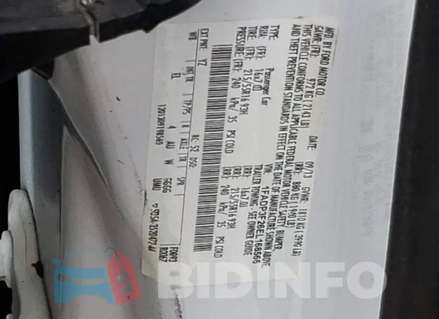 1FADP3F26EL168566 Photo# 13