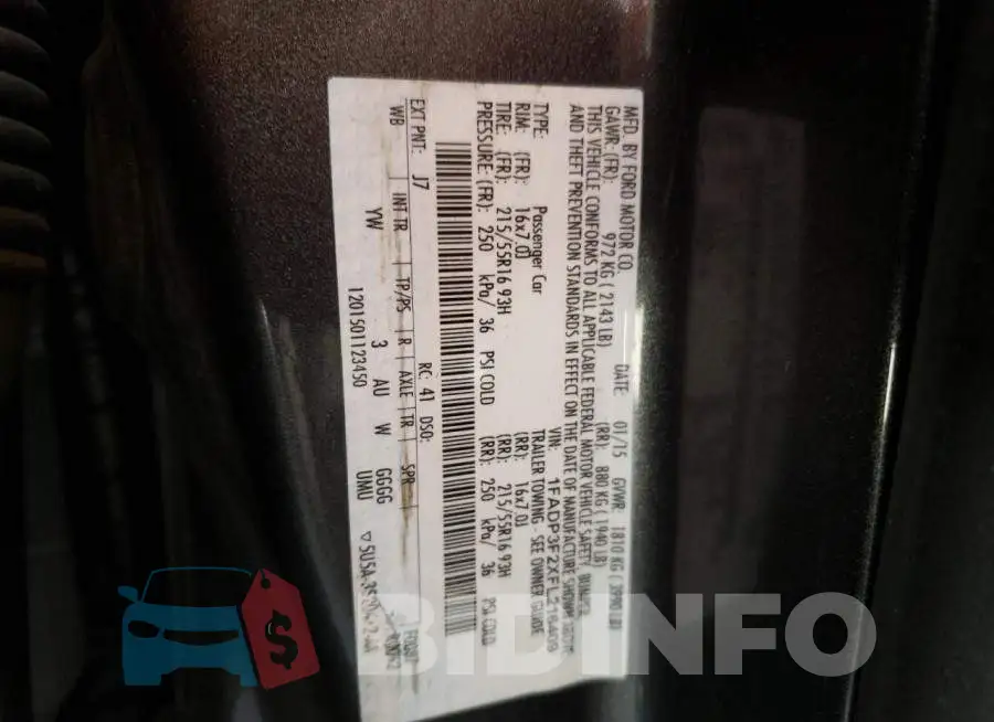 1FADP3F2XFL216409 Photo# 12