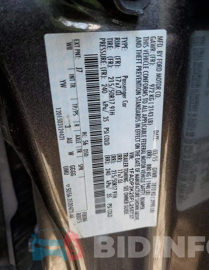 1FADP3K25FL255737 Photo# 13