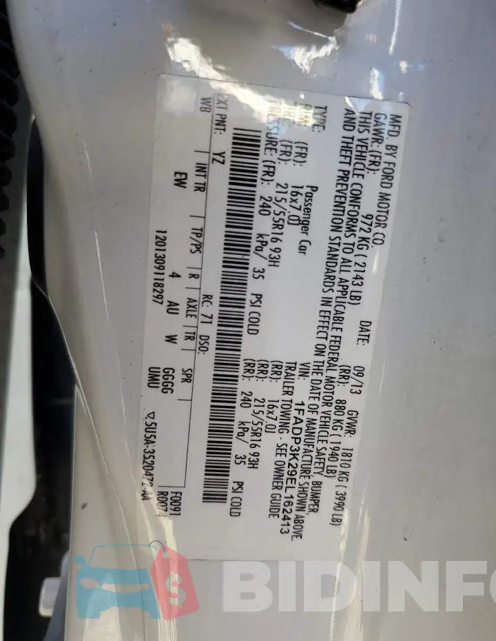 1FADP3K29EL162413 Photo# 12