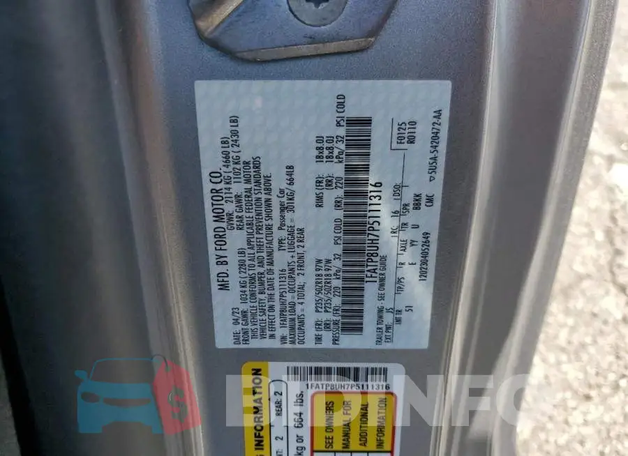 1FATP8UH7P5111316 Photo# 12
