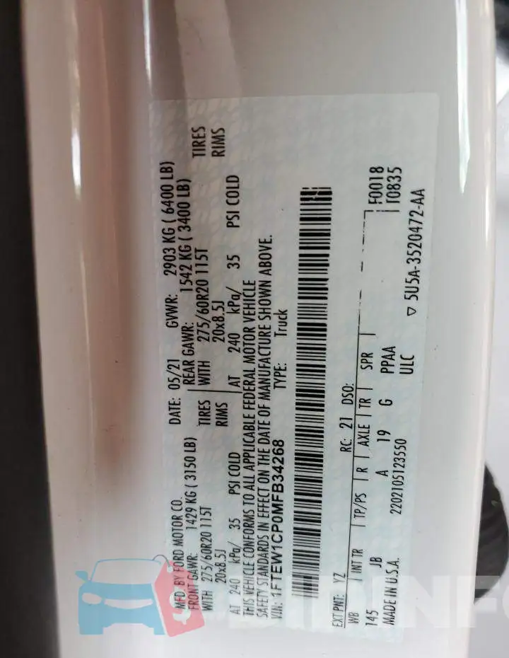 1FTEW1CP0MFB34268 Photo# 12