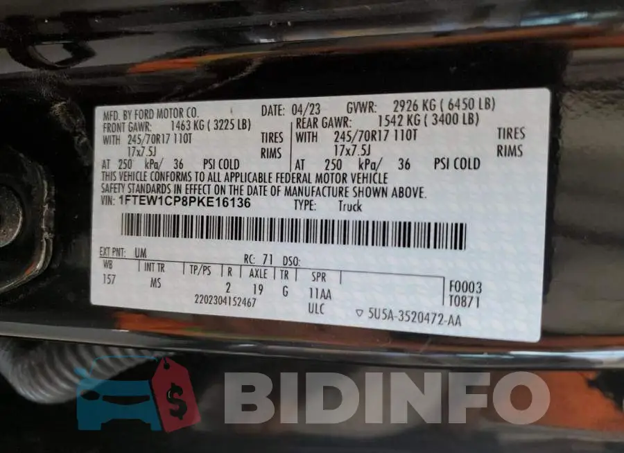1FTEW1CP8PKE16136 Photo# 12