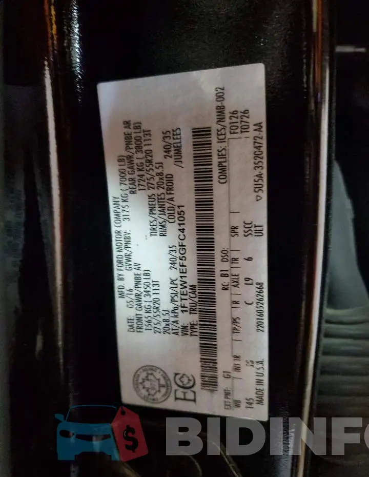 1FTEW1EF5GFC41051 Photo# 13