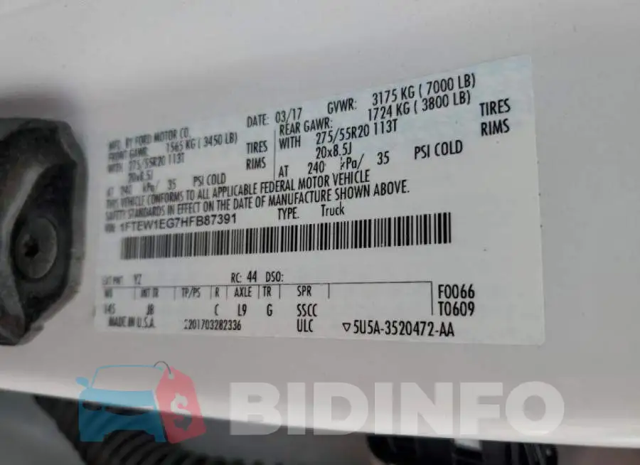 1FTEW1EG7HFB87391 Photo# 13