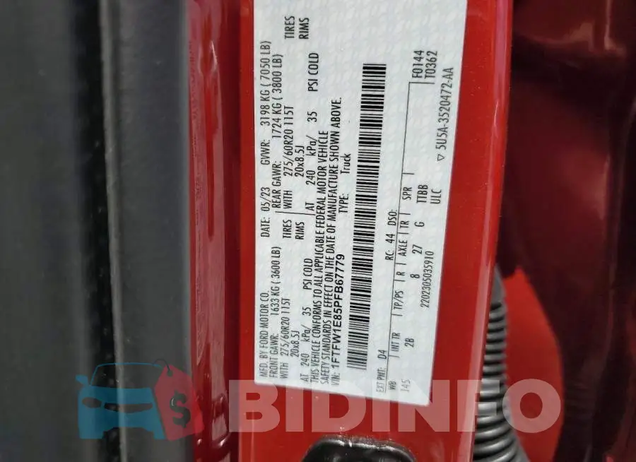 1FTFW1E85PFB67779 Photo# 12
