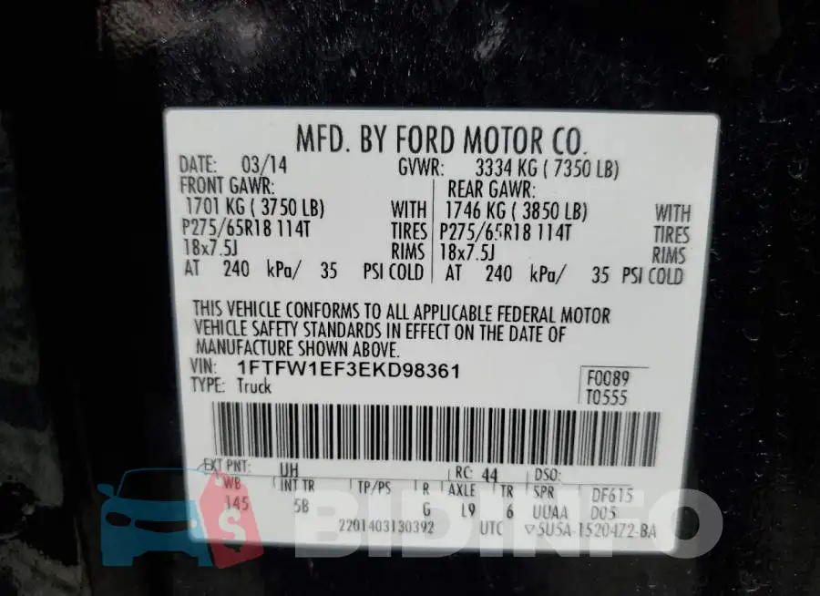 1FTFW1EF3EKD98361 Photo# 13