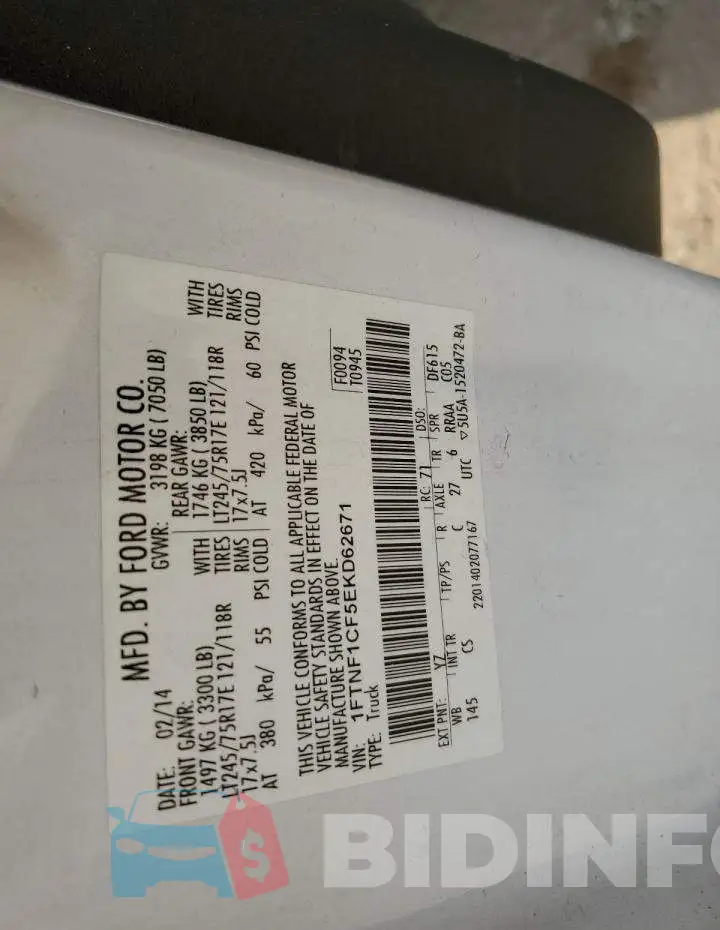 1FTNF1CF5EKD62671 Photo# 12