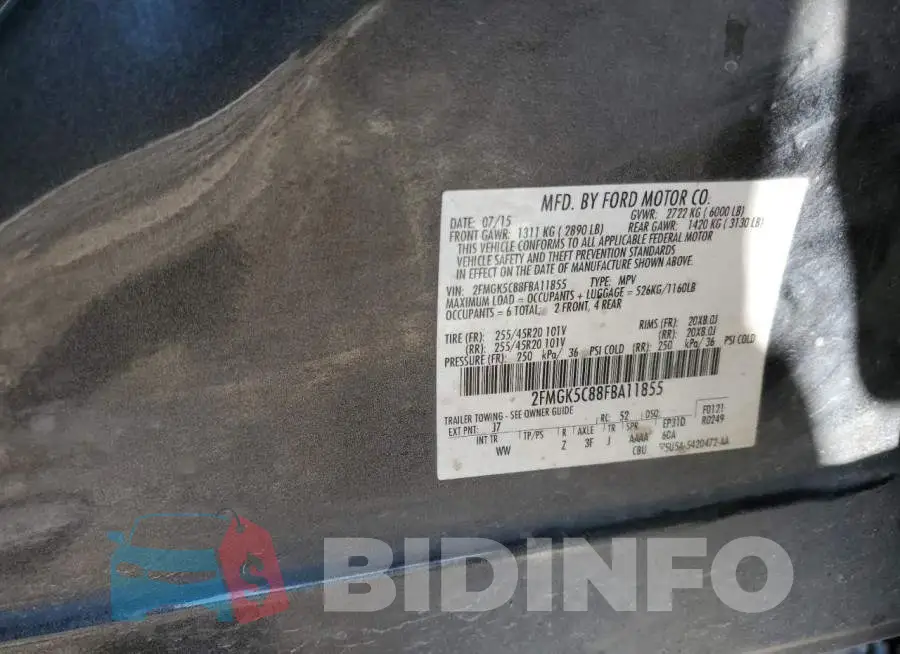 2FMGK5C88FBA11855 Photo# 12
