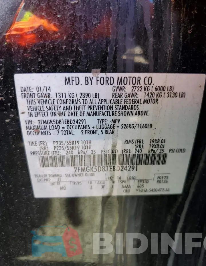 2FMGK5D81EBD24291 Photo# 14