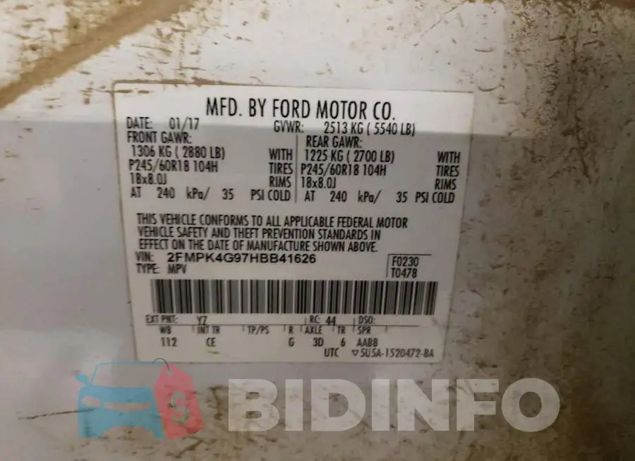 2FMPK4G97HBB41626 Photo# 13