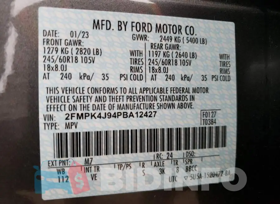 2FMPK4J94PBA12427 Photo# 13