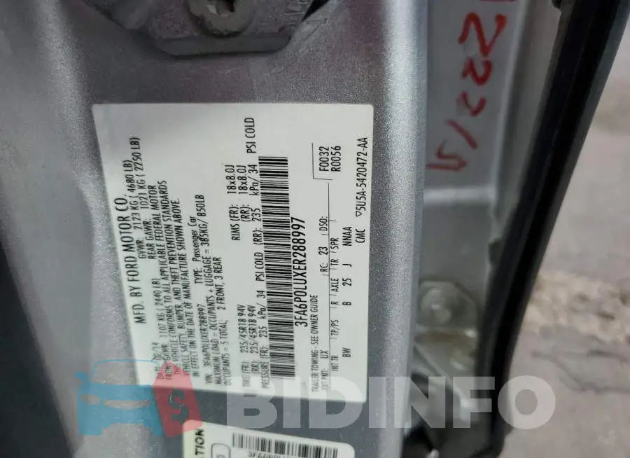 3FA6P0LUXER288997 Photo# 12