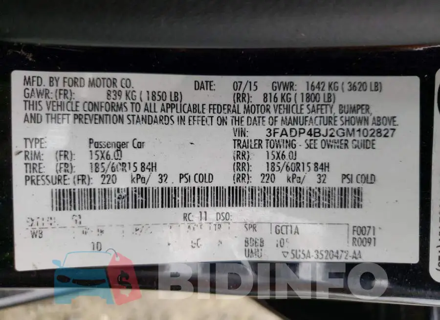 3FADP4BJ2GM102827 Photo# 12