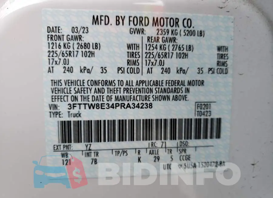 3FTTW8E34PRA34238 Photo# 12