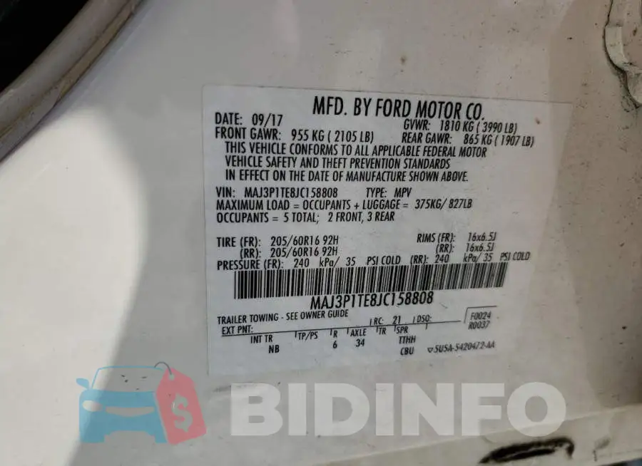 MAJ3P1TE8JC158808 Photo# 13