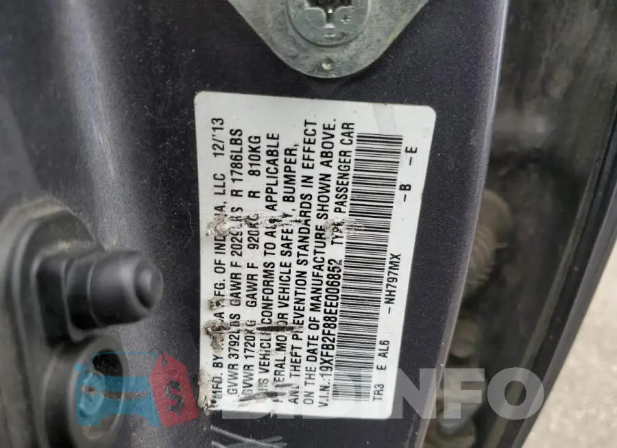 19XFB2F88EE006852 Photo# 12