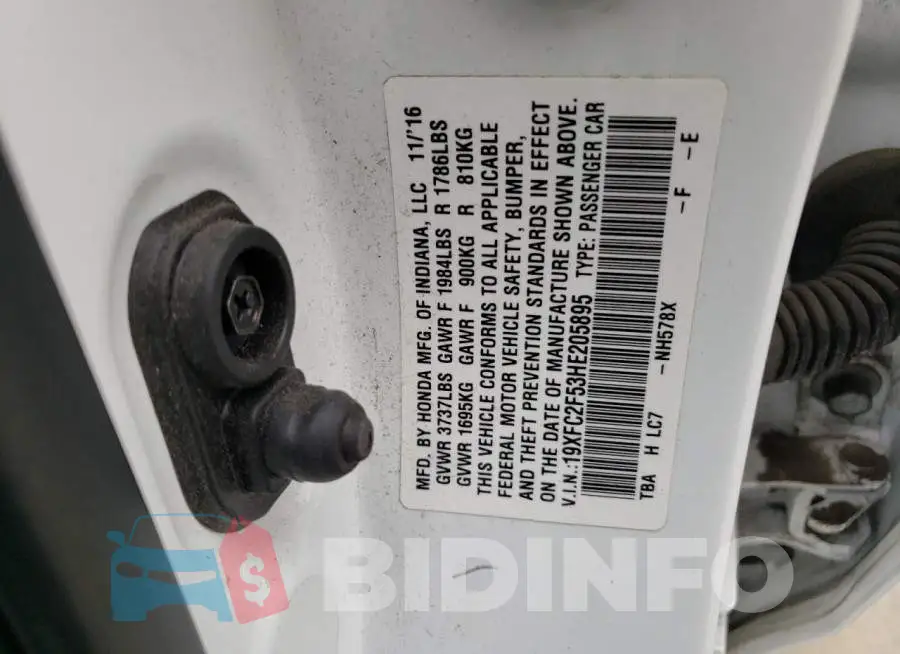 19XFC2F53HE205895 Photo# 12