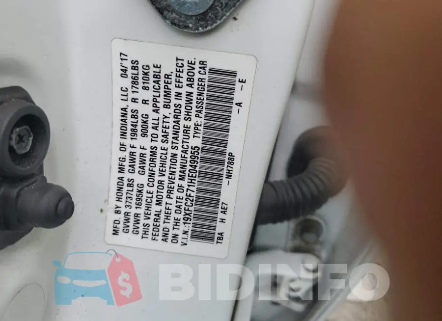 19XFC2F71HE049955 Photo# 13
