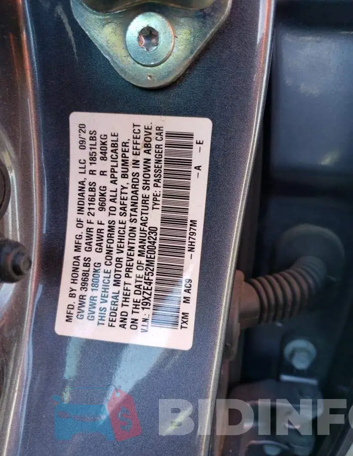 19XZE4F52ME004230 Photo# 12
