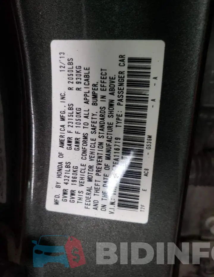 1HGCR2F57EA116719 Photo# 12