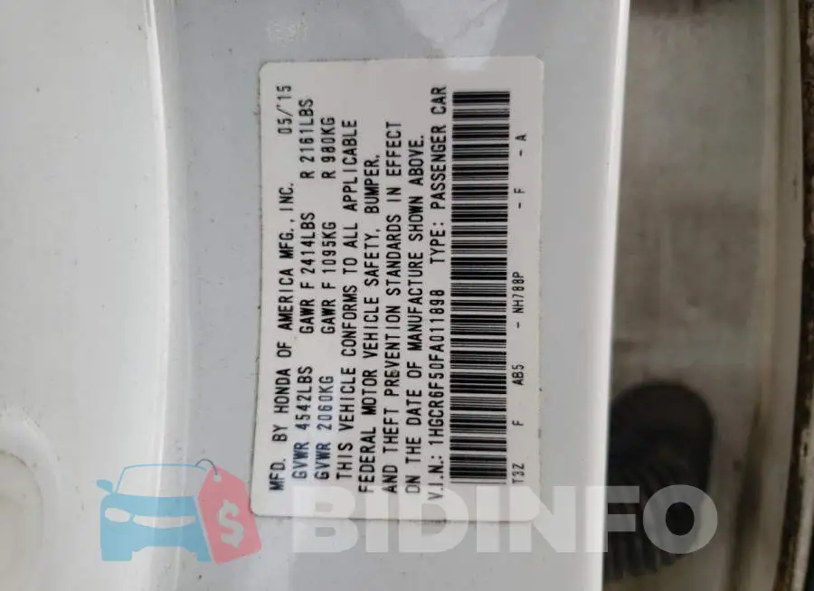 1HGCR6F50FA011898 Photo# 13