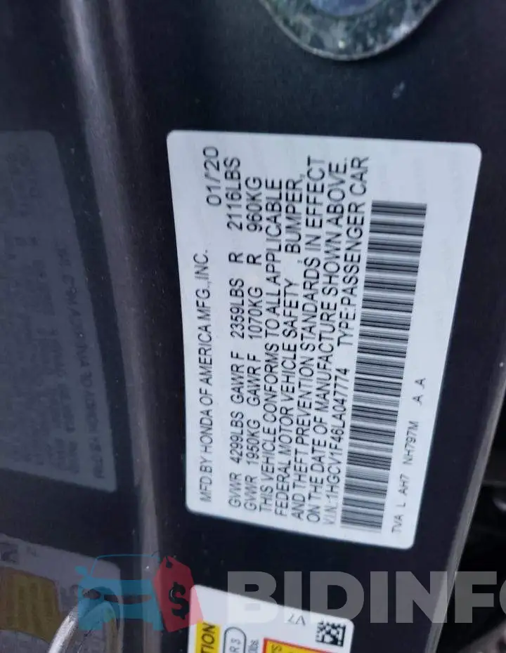 1HGCV1F46LA047774 Photo# 12