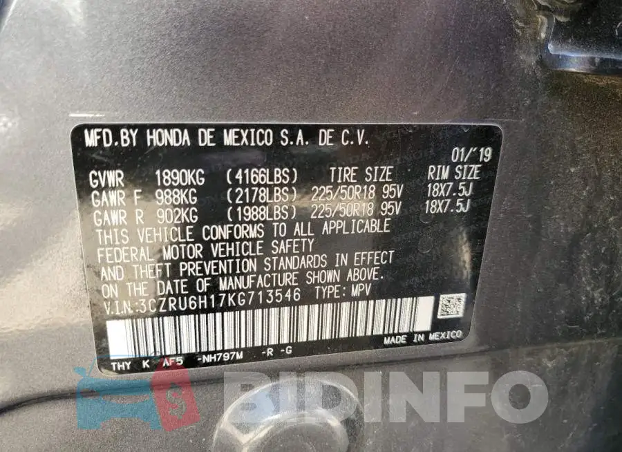 3CZRU6H17KG713546 Photo# 12
