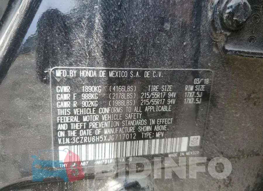 3CZRU6H5XJG717012 Photo# 12