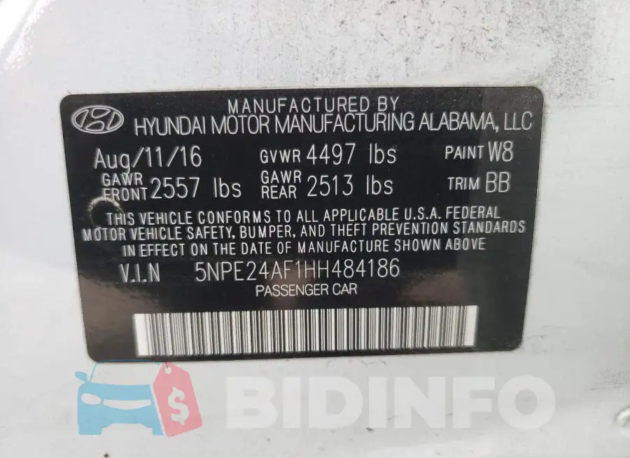5NPE24AF1HH484186 Photo# 13