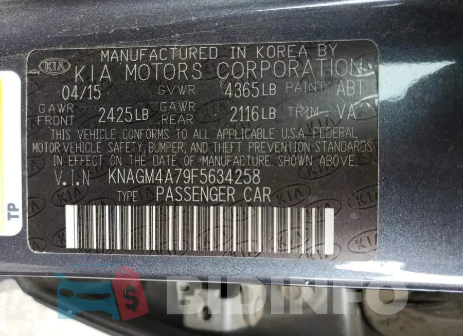 KNAGM4A79F5634258 Photo# 12