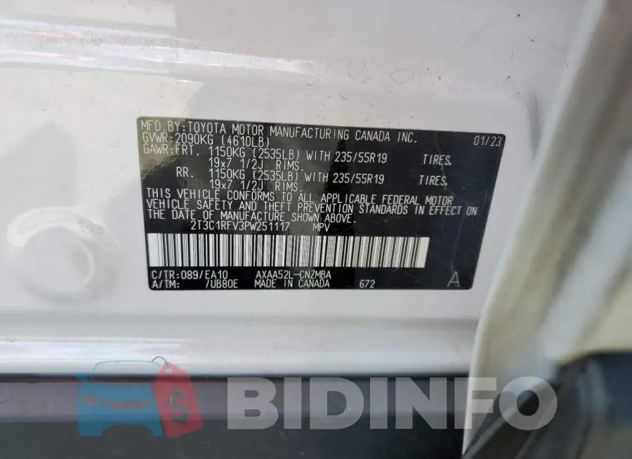 2T3C1RFV3PW251117 Photo# 13