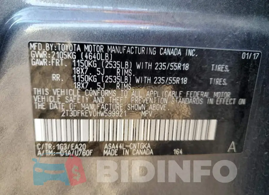 2T3DFREV0HW599921 Photo# 14