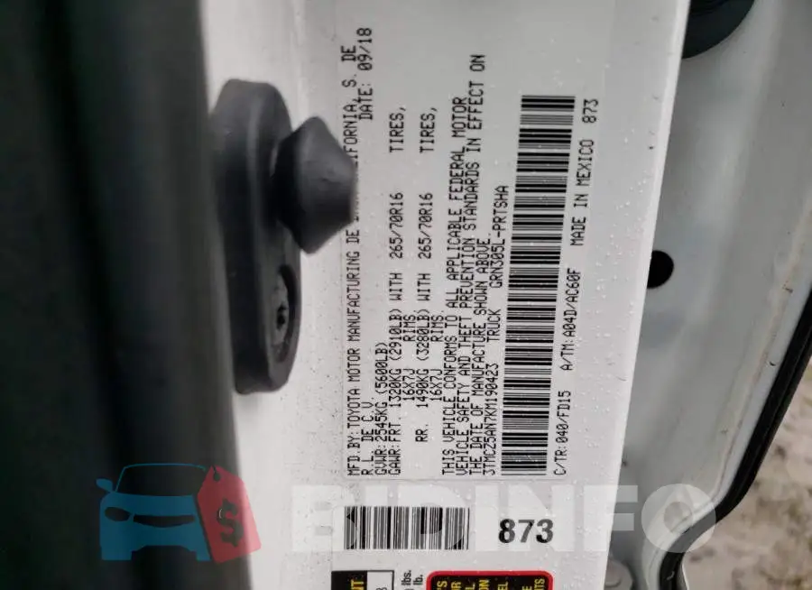 3TMCZ5AN7KM190423 Photo# 12