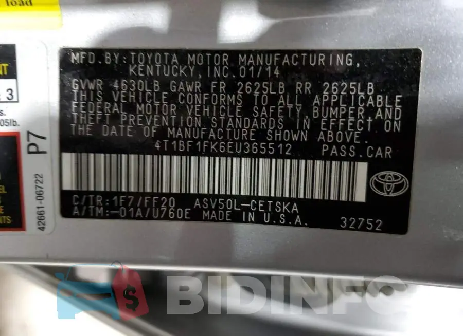 4T1BF1FK6EU365512 Photo# 12