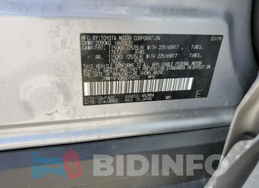 JTMW1RFV3KD035822 Photo# 12