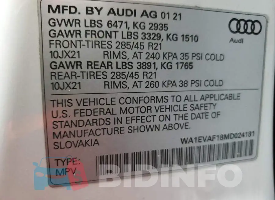 WA1EVAF18MD024181 Photo# 13