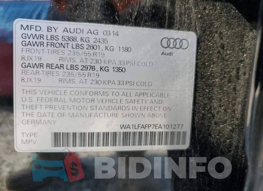 WA1LFAFP7EA101277 Photo# 14